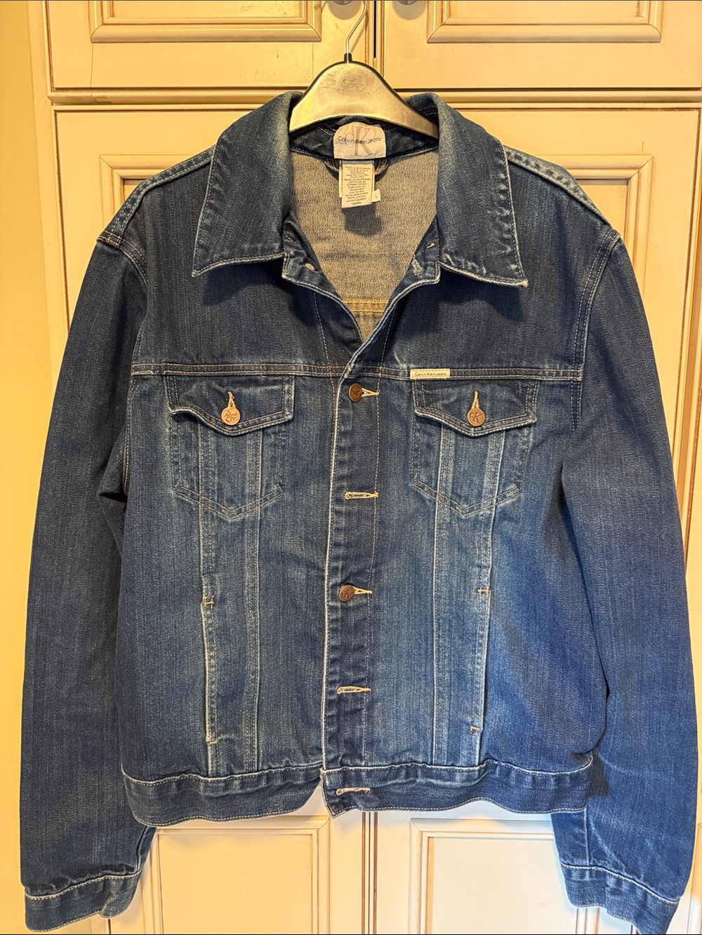Calvin Klein Men's Dark Vintage Blue Denim Jacket